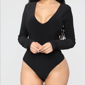 FASHION NOVA BODYSUIT BLACK SZ 1X